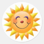 Zachte zon ronde sticker (Voorkant)