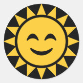 Zachte zon ronde sticker (Voorkant)
