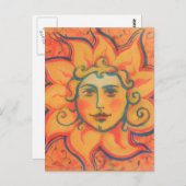 Zachte zon, sprookjeskunst, Oranje geel Briefkaart (Voorkant / Achterkant)