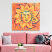Zachte zon, sprookjeskunst, Oranje geel Canvas Afdruk (Insitu (Woonkamer))