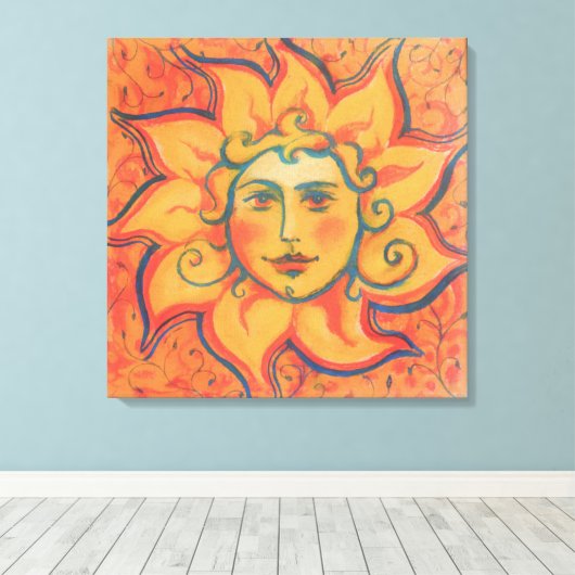 Zachte zon, sprookjeskunst, Oranje geel Canvas Afdruk (Insitu (Houten vloer))