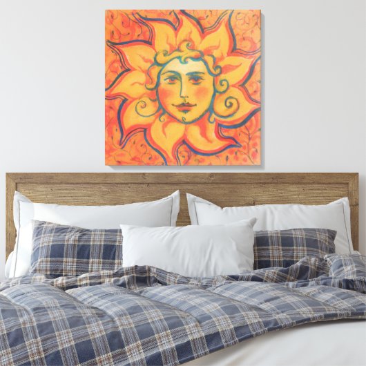 Zachte zon, sprookjeskunst, Oranje geel Canvas Afdruk (Insitu (Slaapkamer))