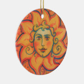 Zachte zon, sprookjeskunst, Oranje geel Keramisch Ornament (Rechts)