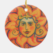 Zachte zon, sprookjeskunst, Oranje geel Keramisch Ornament (Achterkant)