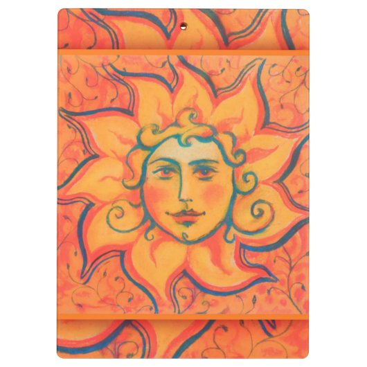 Zachte zon, sprookjeskunst, Oranje geel Klembord (Achterkant)