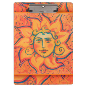Zachte zon, sprookjeskunst, Oranje geel Klembord