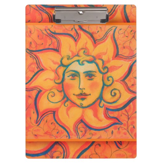 Zachte zon, sprookjeskunst, Oranje geel Klembord (Voorkant)