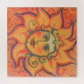 Zachte zon, sprookjeskunst, Oranje geel Legpuzzel (Horizontaal)