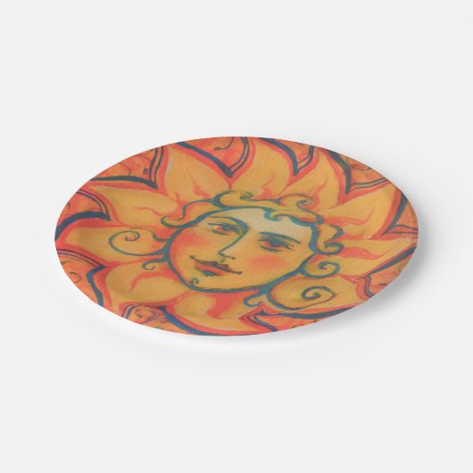 Zachte zon, sprookjeskunst, Oranje geel Papieren Bordje (Gekanteld)