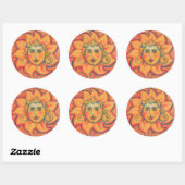 Zachte zon, sprookjeskunst, Oranje geel Ronde Sticker (Vel)