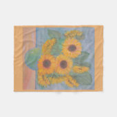 Zachte Zonnebloem Fleece Deken (Voorkant (Horizontaal))