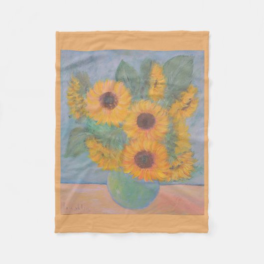 Zachte Zonnebloem Fleece Deken (Voorkant)