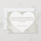 Zachte zonnebloemen Boho hart bruiloft Bedankkaart (Achterkant)