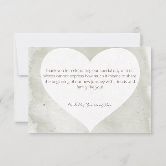 Zachte zonnebloemen Boho hart bruiloft Bedankkaart (Achterkant)