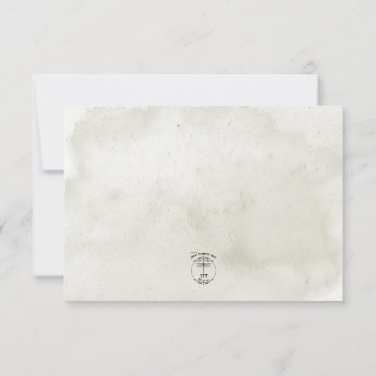 Zachte zonnebloemen Boho hart bruiloft RSVP Kaartje (Achterkant)