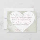 Zachte zonnebloemen Boho Heart Weddenschap Harteli Bedankkaart (Achterkant)