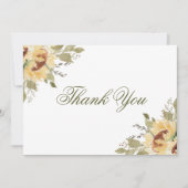 Zachte zonnebloemen bruiloft bedankkaart (Voorkant)