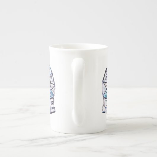 Zachte Zonnehelling ~ Het opsplitsen Bericht Grafi Porselein Kop (Achterkant)