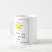 Zachte zonneschijn Grateful Heart Typografie Koffiemok (Voorkant links)