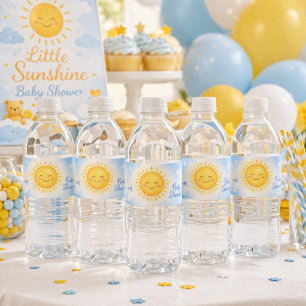Zachte Zonneschijn Hemel Wolken Baby Shower Flesla Waterfles Etiket