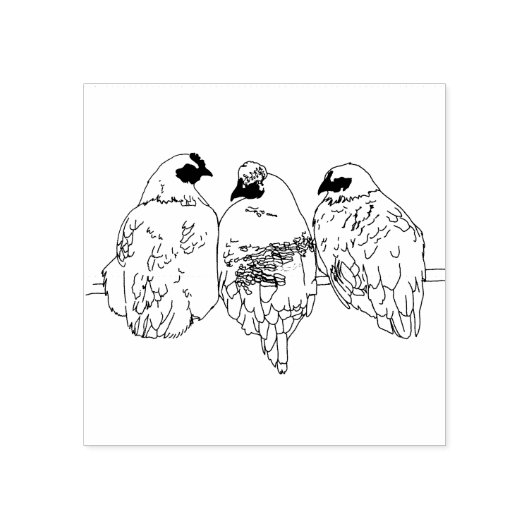 Zachte zusters Chicken Stamp Rubberstempel (Afrduk)