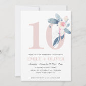 ZACHTE ZWART BLAUWVLOEISTOF 10 JAAR JUBILEUM KAART (Voorkant)