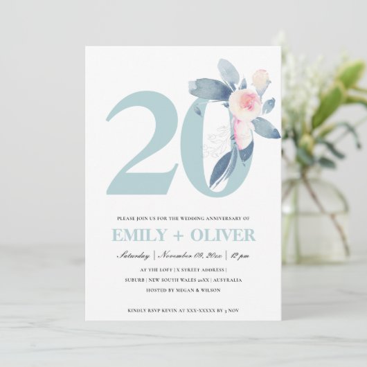 ZACHTE ZWART BLAUWVLOEISTOF, 20E JAAR JUBILEUM KAART (Staand voorkant)