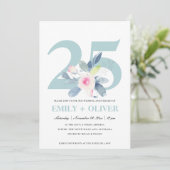 ZACHTE ZWART BLAUWVLOEISTOF, 25 JAAR JUBILEUM KAART (Staand voorkant)