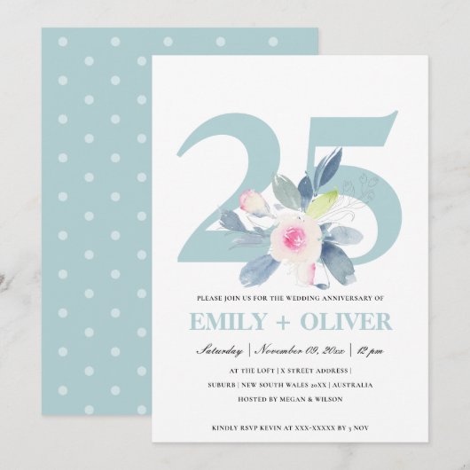 ZACHTE ZWART BLAUWVLOEISTOF, 25 JAAR JUBILEUM KAART (Voorkant / Achterkant)