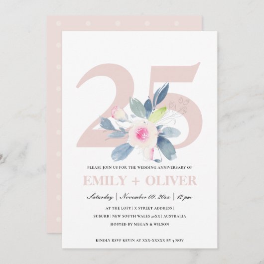 ZACHTE ZWART BLAUWVLOEISTOF, 25 JAAR JUBILEUM KAART (Voorkant / Achterkant)