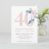 ZACHTE ZWART BLAUWVLOERING 40 JAAR JUBILEUM KAART (Staand voorkant)