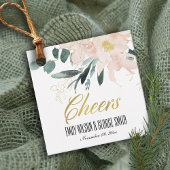 ZACHTE ZWART BLORAAL BUNCH WATERVERF WEDDING CHEER BEDANKJES LABELS