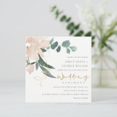 ZACHTE ZWART GOLD FLORAL BUNCH WATERVERF WEDING KAART (Staand voorkant)