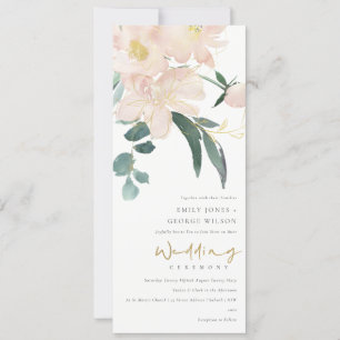 ZACHTE ZWART GOLD FLORAL BUNCH WATERVERF WEDING KAART
