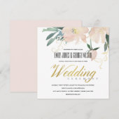 ZACHTE ZWART GOLD FLORAL BUNCH WATERVERF WEDING KAART (Voorkant / Achterkant)