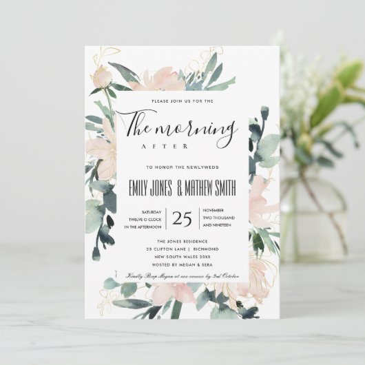 ZACHTE ZWART IS MORGEN NA DE WEDING KAART (Staand voorkant)