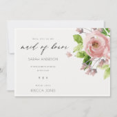 ZACHTE ZWART PINK WATERVERF FLORAAL GEMAAKT UIT HO KAART (Voorkant)