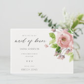 ZACHTE ZWART PINK WATERVERF FLORAAL GEMAAKT UIT HO KAART (Staand voorkant)