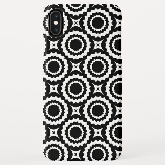 Zachte zwart-wit zigzag cirkelpatroon Case-Mate iPhone case (Achterkant)