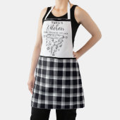 Zachte zwart-witbuffelruitjes Nana's Keuken Schort (Insitu)