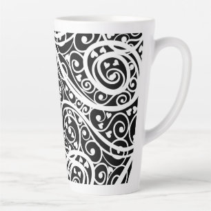 Zachte zwart witte harten patroon latte mok