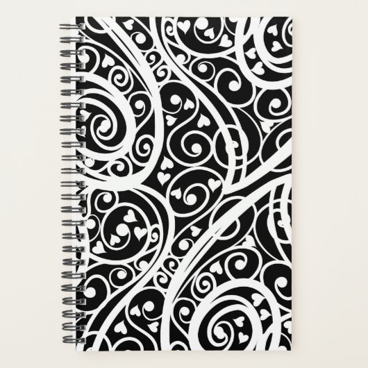 Zachte zwart witte harten patroon planner (Voorkant)