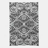 Zachte zwart witte harten patroon theedoek (Verticaal)