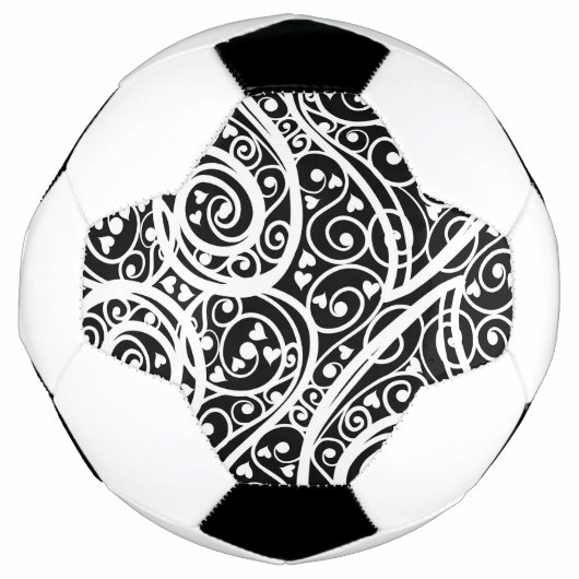 Zachte zwart witte harten patroon voetbal (Voorkant)