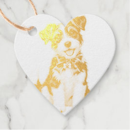 Zachte Zwart-Witte Terrier Postzegel Bedankjes Labels