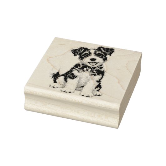 Zachte Zwart-Witte Terrier Postzegel Rubberstempel (Stempel)