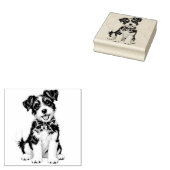 Zachte Zwart-Witte Terrier Postzegel Rubberstempel (Gestempeld)