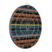 Zachte zwarte blauwe strepen dartbord (Voorkant Links)