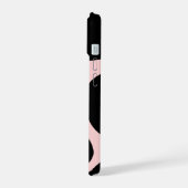 Zachte zwarte en roze telefoonhoes iPhone 15 case (Linkerkant)