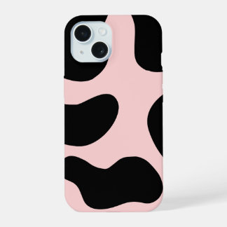 Zachte zwarte en roze telefoonhoes iPhone 15 case